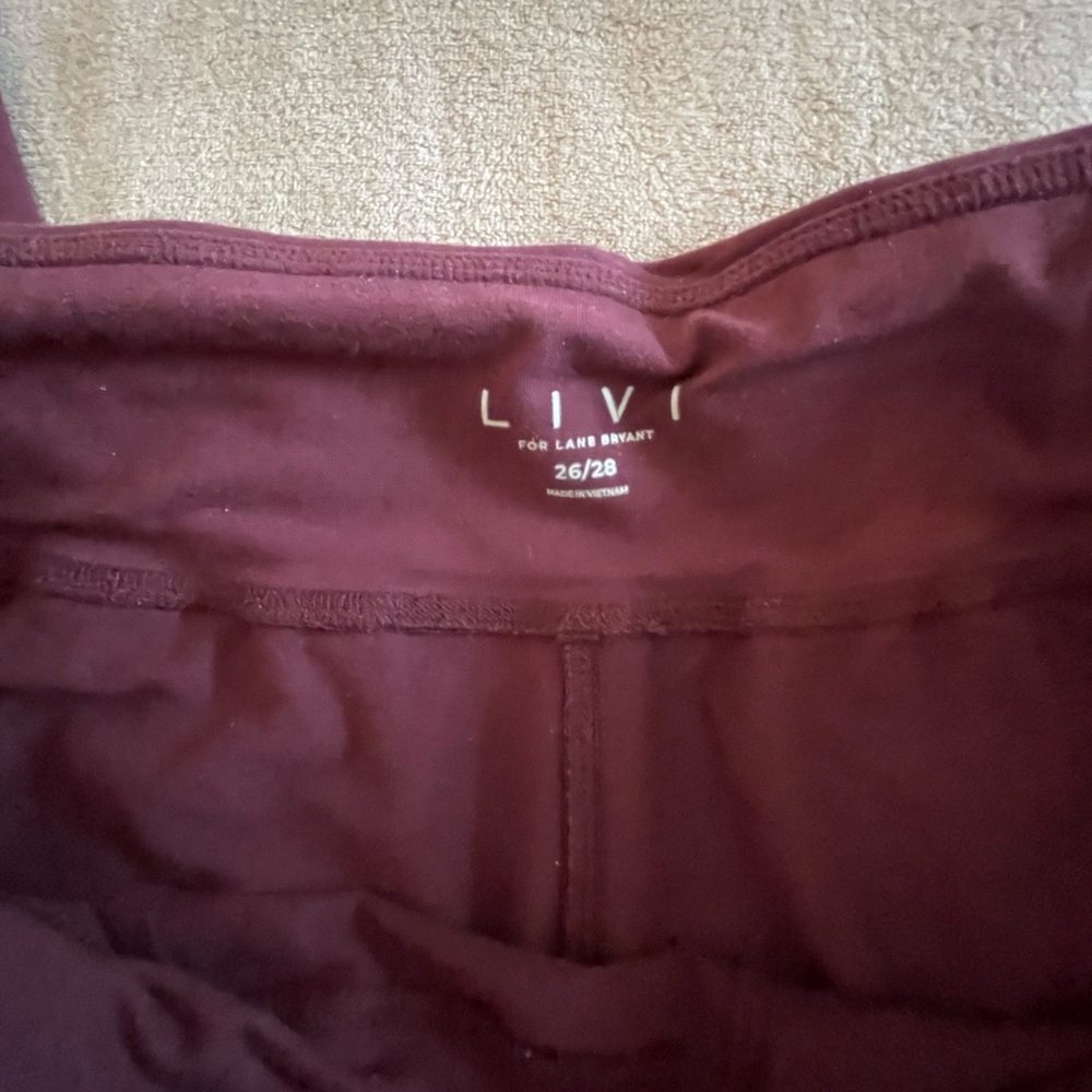 Woman’s Livi Burgundy Jogger Sweat Athletic Cargo Pants Plus 26/28W - Picture 4 of 6